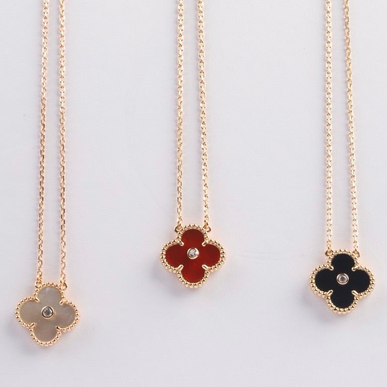 ¡®Sprite Jewelry¡¯CLOVER 15MM DIAMOND CARNELIAN NECKLACE