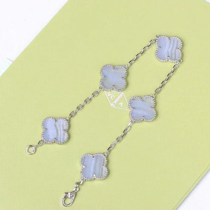 [Sprite Jewelry]New  CLOVER 5 MOTIF PURPLE CHALCEDONY BRACELET COLLECTION