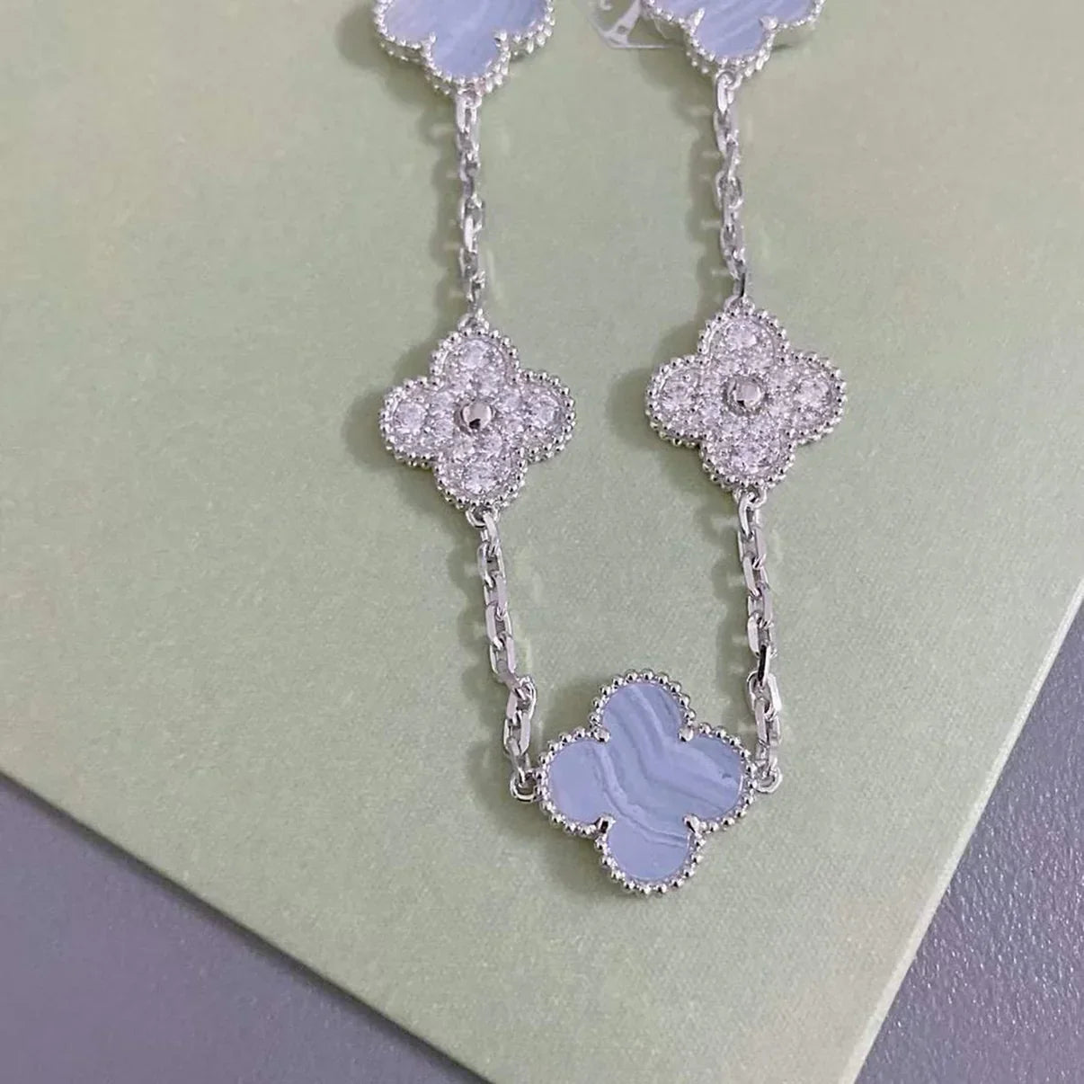 [Sprite Jewelry]New  CLOVER 5 MOTIF PURPLE CHALCEDONY BRACELET COLLECTION