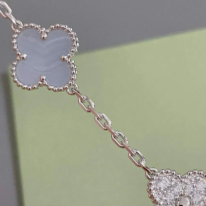 [Sprite Jewelry]New  CLOVER 5 MOTIF PURPLE CHALCEDONY BRACELET COLLECTION