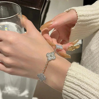 [Sprite Jewelry]New  CLOVER 5 MOTIF PURPLE CHALCEDONY BRACELET COLLECTION