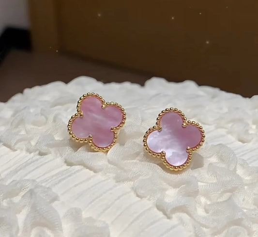[Sprite Jewelry]Clover Mini Pink Earrings