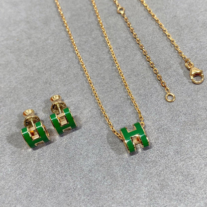 ¡®Sprite Jewelry¡¯POP H GREEN NECKLACE SILVER AND GOLD
