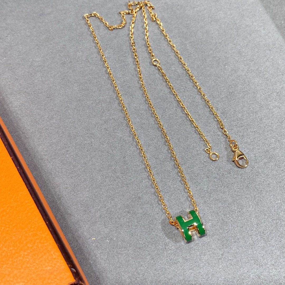 ¡®Sprite Jewelry¡¯POP H GREEN NECKLACE SILVER AND GOLD