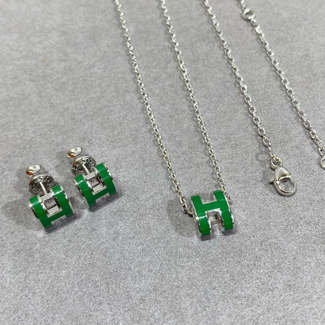 ¡®Sprite Jewelry¡¯POP H GREEN NECKLACE SILVER AND GOLD