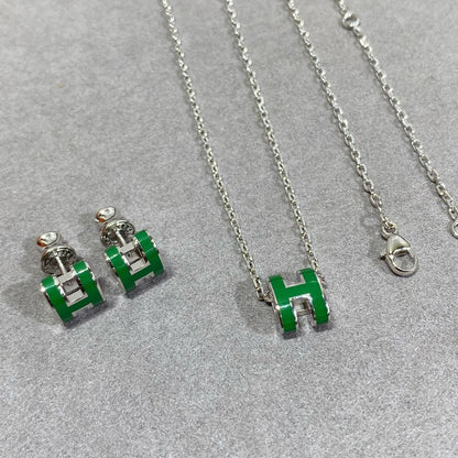 ¡®Sprite Jewelry¡¯POP H GREEN NECKLACE SILVER AND GOLD