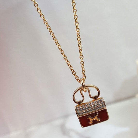 ¡®Sprite Jewelry¡¯CONSTANCE RED PEDANT PINK GOLD NECKLACE