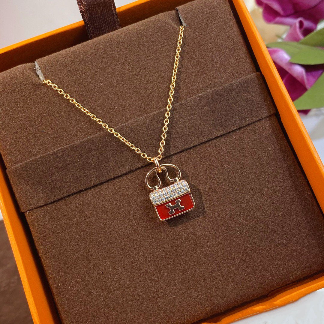 ¡®Sprite Jewelry¡¯CONSTANCE RED PEDANT PINK GOLD NECKLACE