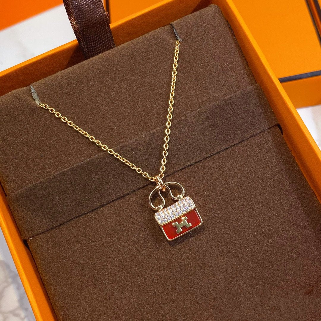 ¡®Sprite Jewelry¡¯CONSTANCE RED PEDANT PINK GOLD NECKLACE
