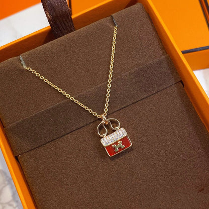 ¡®Sprite Jewelry¡¯CONSTANCE RED PEDANT PINK GOLD NECKLACE