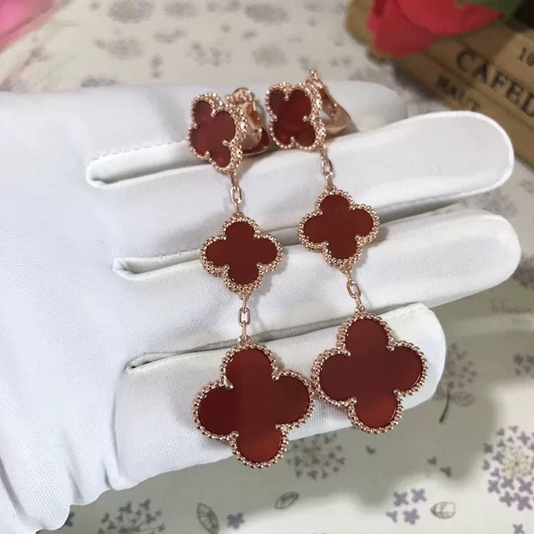 ¡®Sprite Jewelry¡¯CLOVER 3 MOTIF CARNELIAN DROP EARRINGS