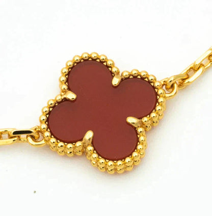 [Sprite Jewelry]New  CLOVER 5 MOTIF RED CORNELIAN BRACELET COLLECTION
