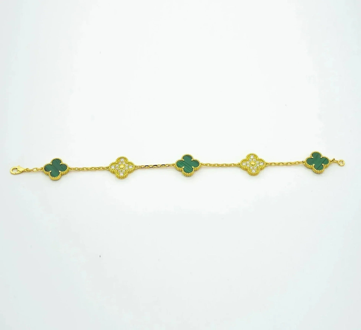 [Sprite Jewelry]New  CLOVER 5 MOTIF MALACHITE BRACELET COLLECTION