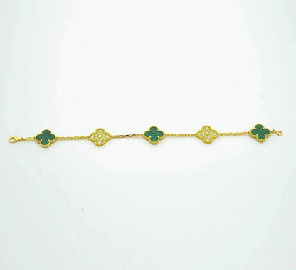 [Sprite Jewelry]New  CLOVER 5 MOTIF MALACHITE BRACELET COLLECTION