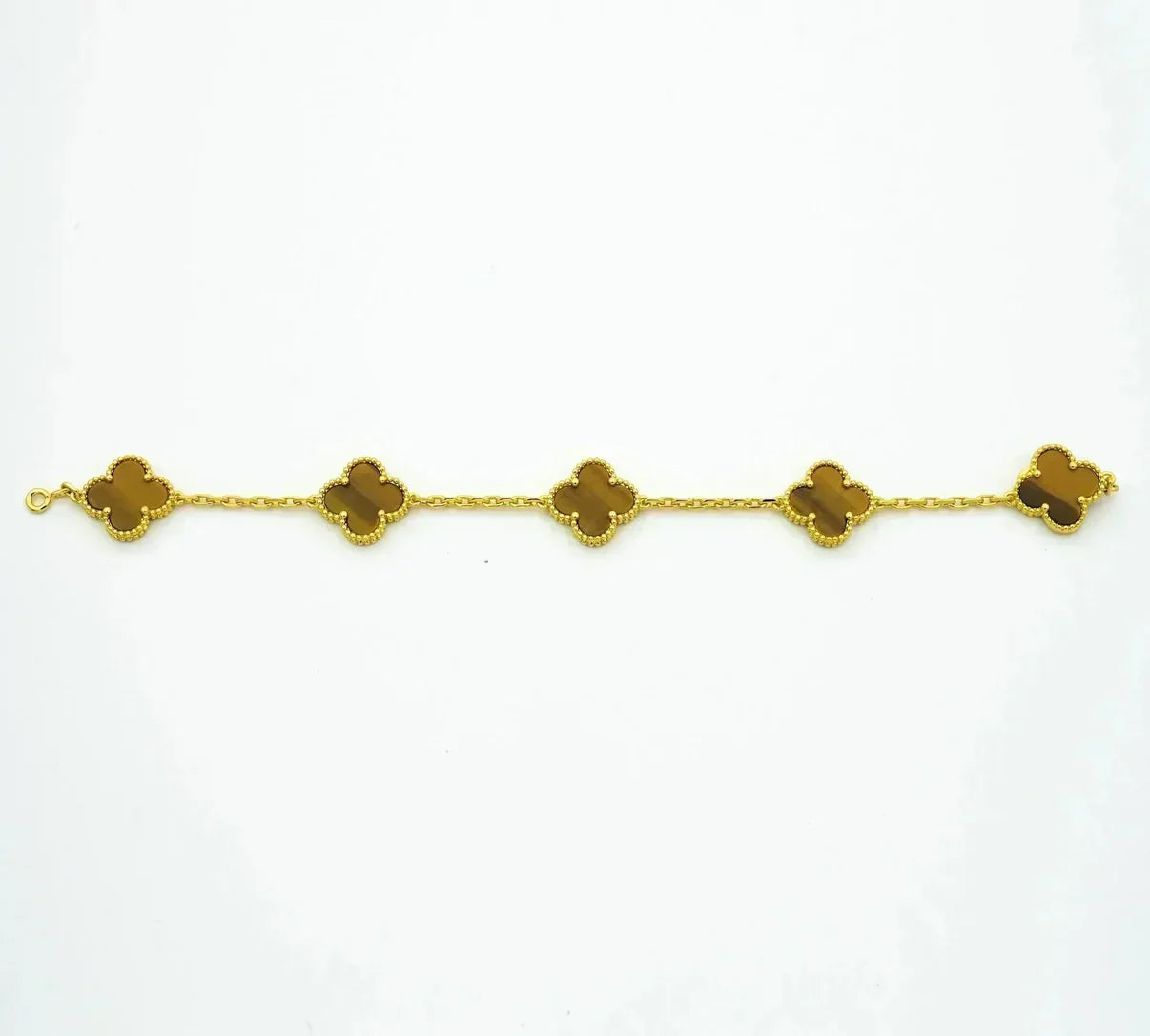[Sprite Jewelry]New  CLOVER 5 MOTIFS TIGER EYE BRACELET COLLECTION