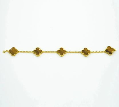[Sprite Jewelry]New  CLOVER 5 MOTIFS TIGER EYE BRACELET COLLECTION