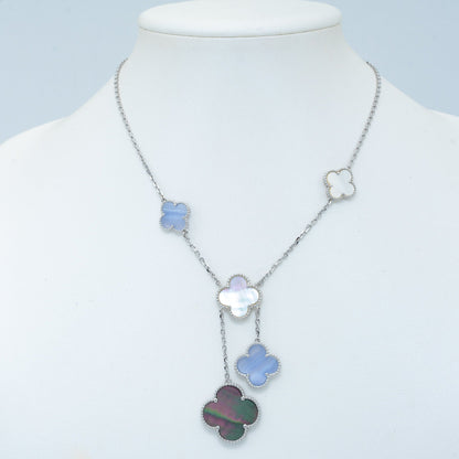¡®Sprite Jewelry¡¯CLOVER MOP CHALCEDONY NECKLACE SILVER 6 MOTIF