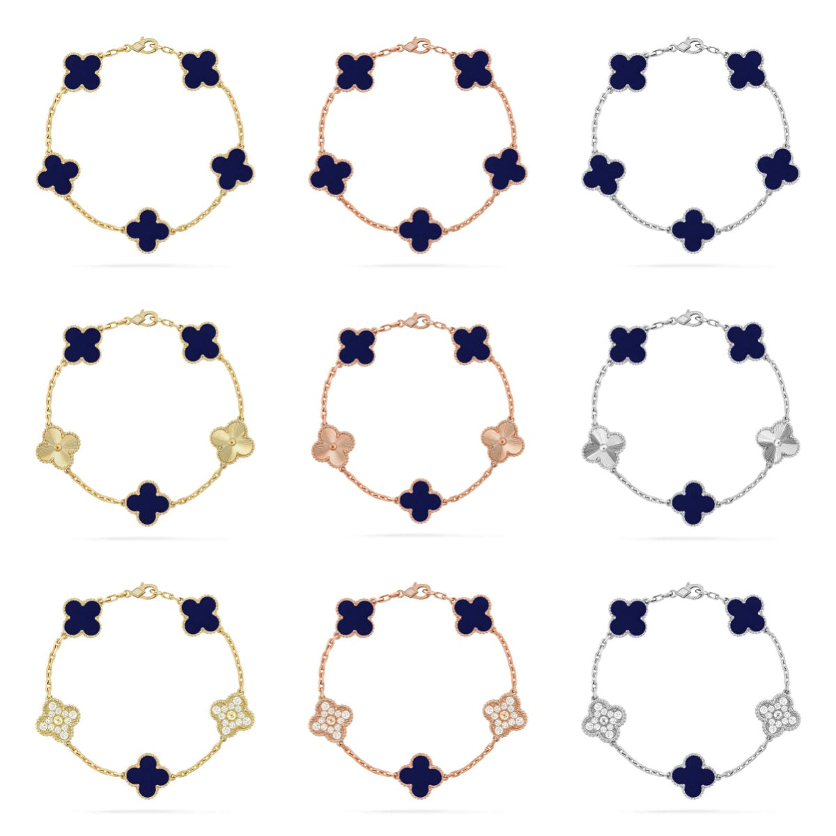 [Sprite Jewelry]New CLOVER 5 MOTIF LAPIS LAZULI BRACELET COLLECTION