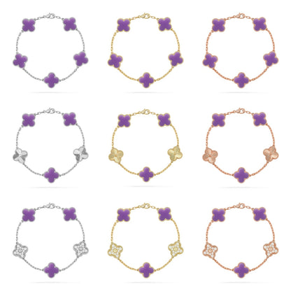 [Sprite Jewelry]New CLOVER 5 MOTIF LIGHT PURPLE BRACELET COLLECTION