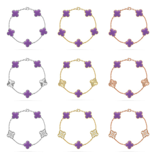 [Sprite Jewelry]New CLOVER 5 MOTIF LIGHT PURPLE BRACELET COLLECTION