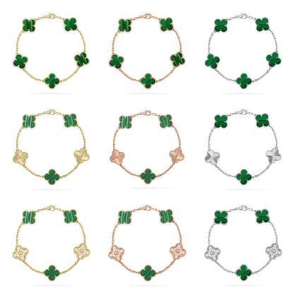 [Sprite Jewelry]New  CLOVER 5 MOTIF MALACHITE BRACELET COLLECTION