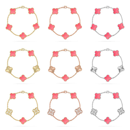 [Sprite Jewelry]New  CLOVER 5 MOTIFS  PINK MOP BRACELET COLLECTION