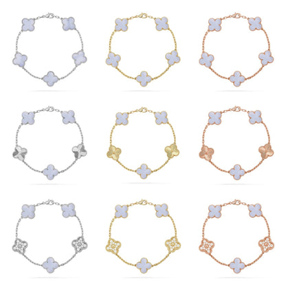 [Sprite Jewelry]New  CLOVER 5 MOTIF PURPLE CHALCEDONY BRACELET COLLECTION