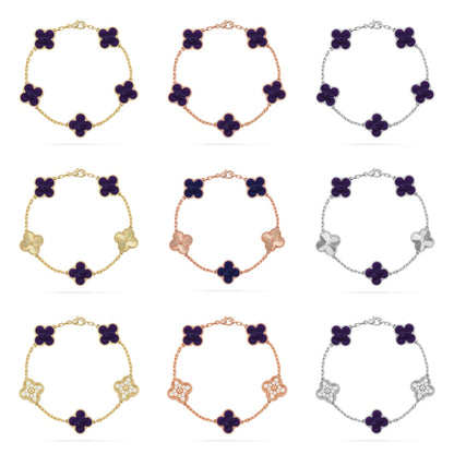 [Sprite Jewelry]New CLOVER 5 MOTIF PURPLE STRIPES BRACELET COLLECTION