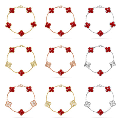 [Sprite Jewelry]New CLOVER 5 MOTIF RED PATTERN BRACELET COLLECTION