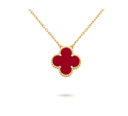 ¡®Sprite Jewelry¡¯CLOVER 15MM CARNELIAN SINGLE FLOWER NECKLACE