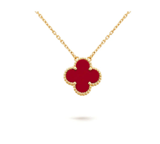 ¡®Sprite Jewelry¡¯CLOVER 15MM CARNELIAN SINGLE FLOWER NECKLACE