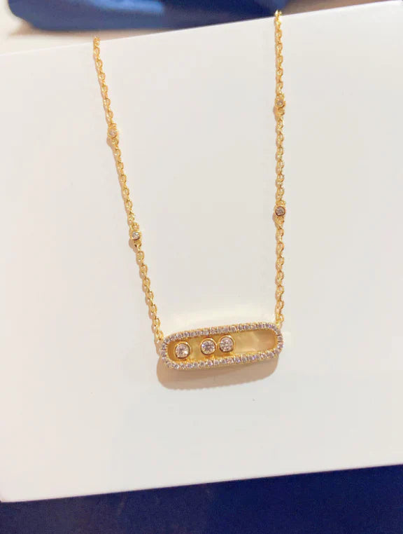 [Sprite Jewelry] MK MOVE FULL DIAMOND NECKLACE