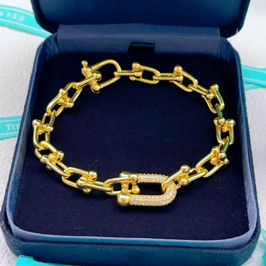 [Sprite Jewelry] TF HORSESHOE BUCKLE DIAMOND BRACELET