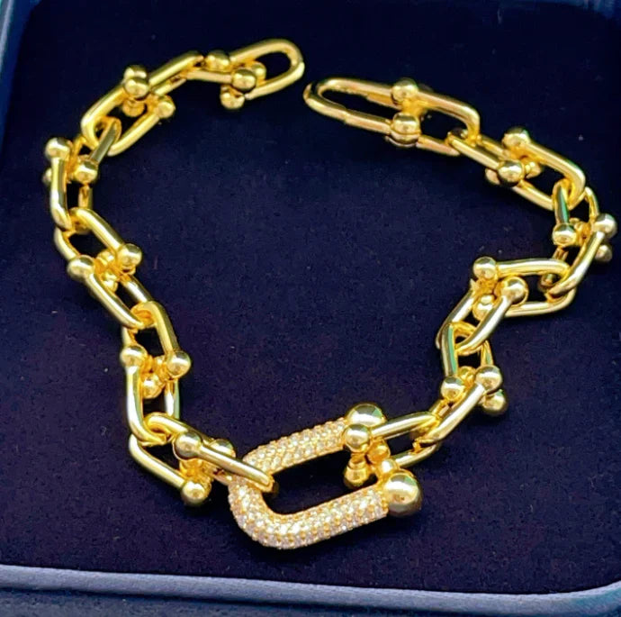 [Sprite Jewelry] TF HORSESHOE BUCKLE DIAMOND BRACELET