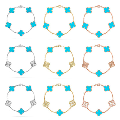 [Sprite Jewelry]New  CLOVER 5 MOTIF TURQUOISE BRACELET COLLECTION