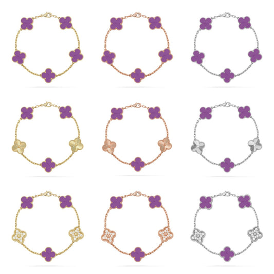 [Sprite Jewelry]New  CLOVER 5 MOTIF VIOLET BRACELET COLLECTION