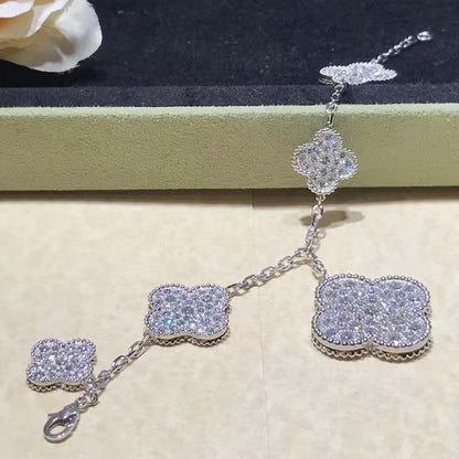 ¡®Sprite Jewelry¡¯CLOVER 6 MOTIFS SILVER DIAMOND BRACELET