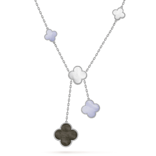 ¡®Sprite Jewelry¡¯CLOVER MOP CHALCEDONY NECKLACE SILVER 6 MOTIF