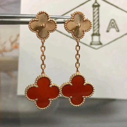 ¡®Sprite Jewelry¡¯CLOVER 2 MOTIF  LASER CARNELIAN EARRINGS