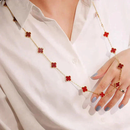 ¡®Sprite Jewelry¡¯CLOVER 20 MOTIFS CARNELIAN NECKLACE