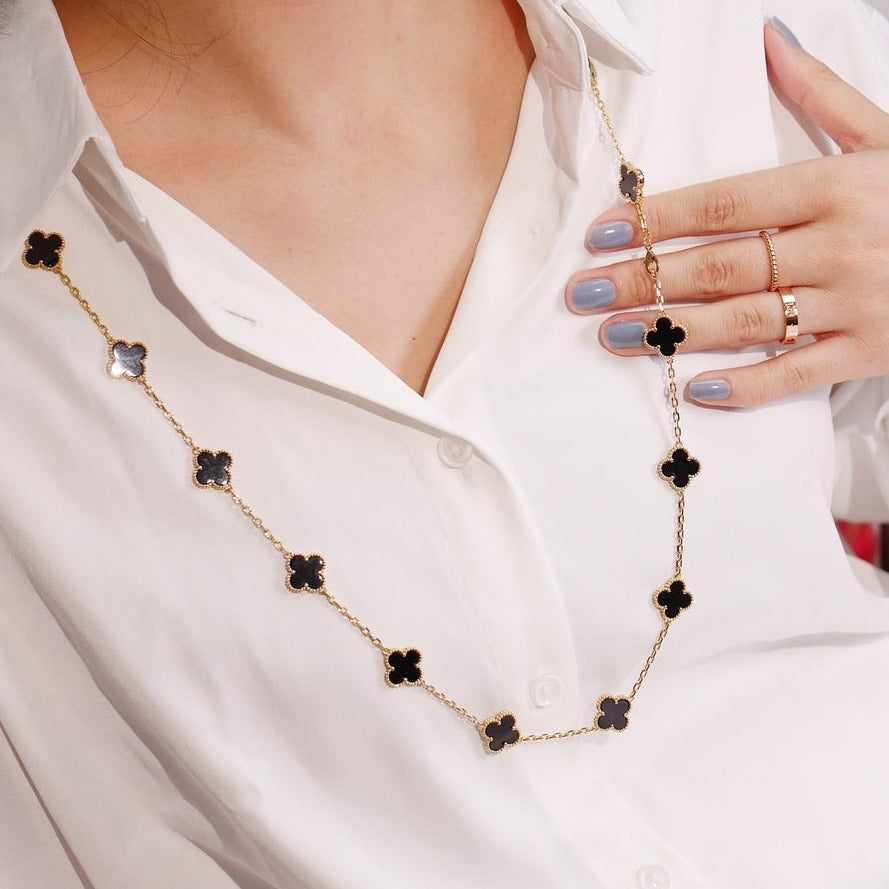¡®Sprite Jewelry¡¯CLOVER 20 MOTIFS ONYX ROSE GOLD