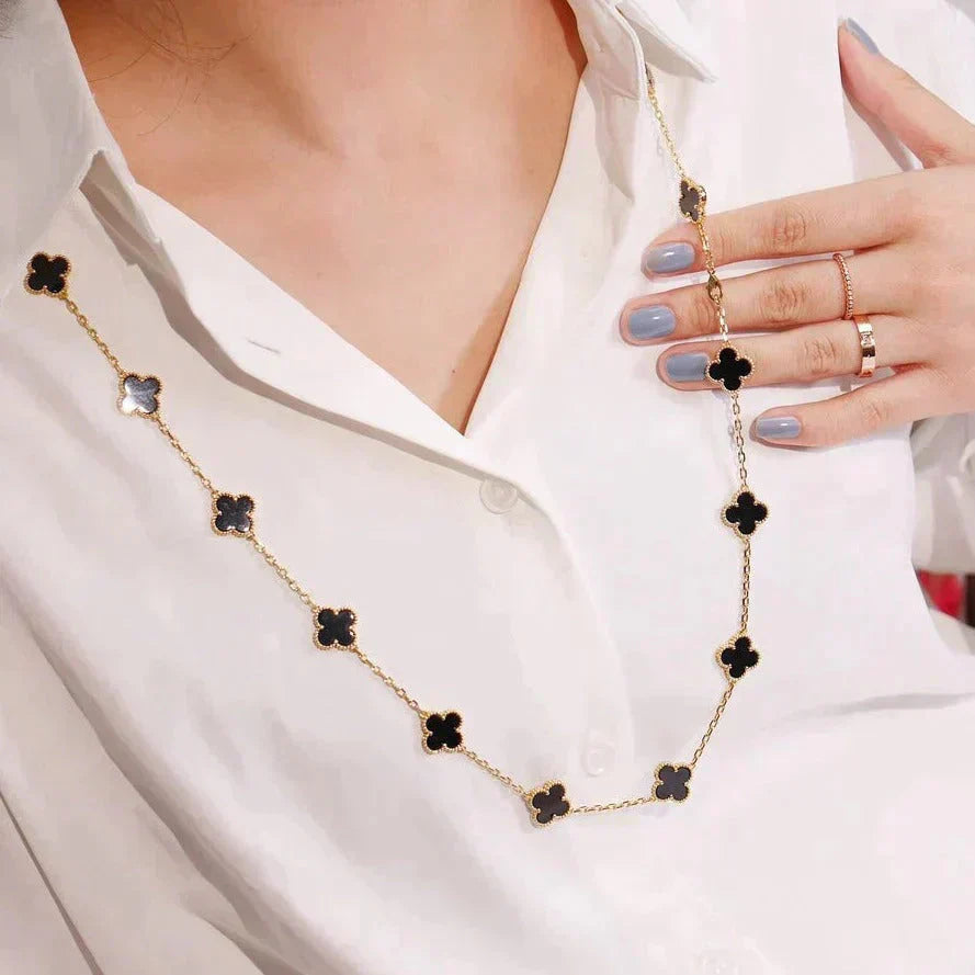 ¡®Sprite Jewelry¡¯CLOVER 20 MOTIFS ONYX NECKLACE