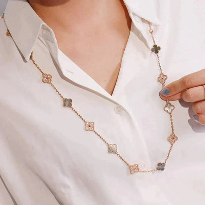 ¡®Sprite Jewelry¡¯CLOVER 20 MOTIFS DARK MOP DIAMOND  NECKLACE