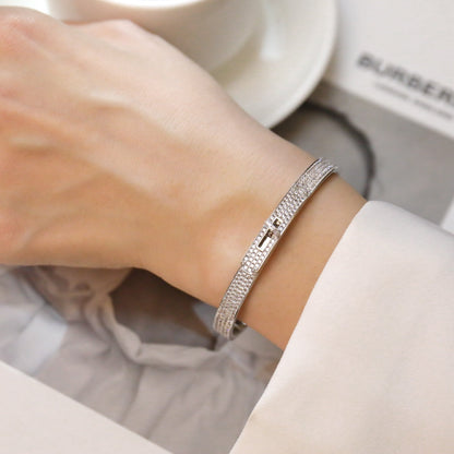 [Sprite Jewelry]Kelly Diamond-Set Bracelet with Moissanite
