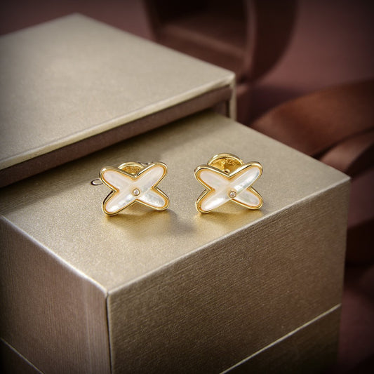 ¡®Sprite Jewelry¡¯JEUX DE WHITE MOP GOLD DIAMOND EARRINGS