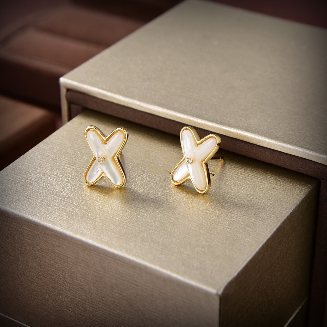 ¡®Sprite Jewelry¡¯JEUX DE WHITE MOP GOLD DIAMOND EARRINGS