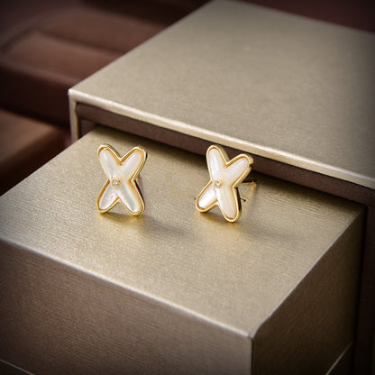 ¡®Sprite Jewelry¡¯JEUX DE WHITE MOP GOLD DIAMOND EARRINGS