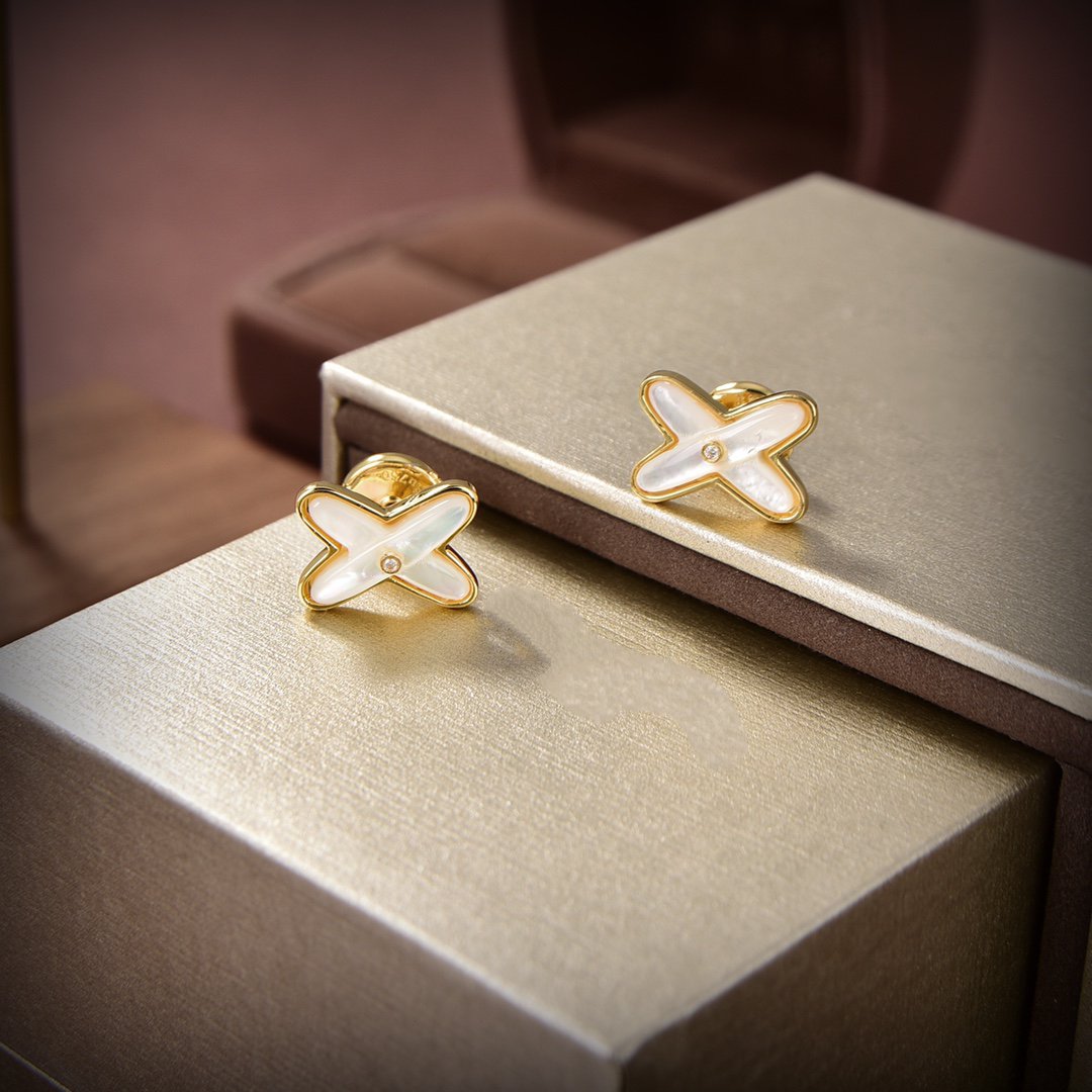 ¡®Sprite Jewelry¡¯JEUX DE WHITE MOP GOLD DIAMOND EARRINGS
