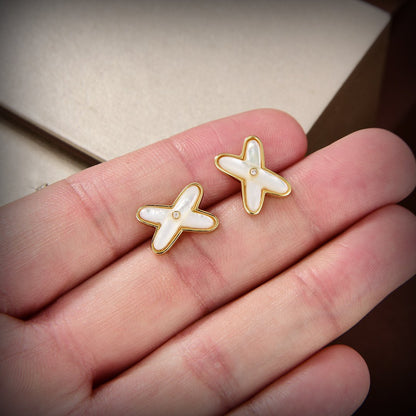 ¡®Sprite Jewelry¡¯JEUX DE WHITE MOP GOLD DIAMOND EARRINGS