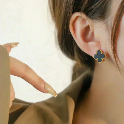 ¡®Sprite Jewelry¡¯CLOVER MEDIUM 1 MOTIFS  ONYX STUD EARRINGS